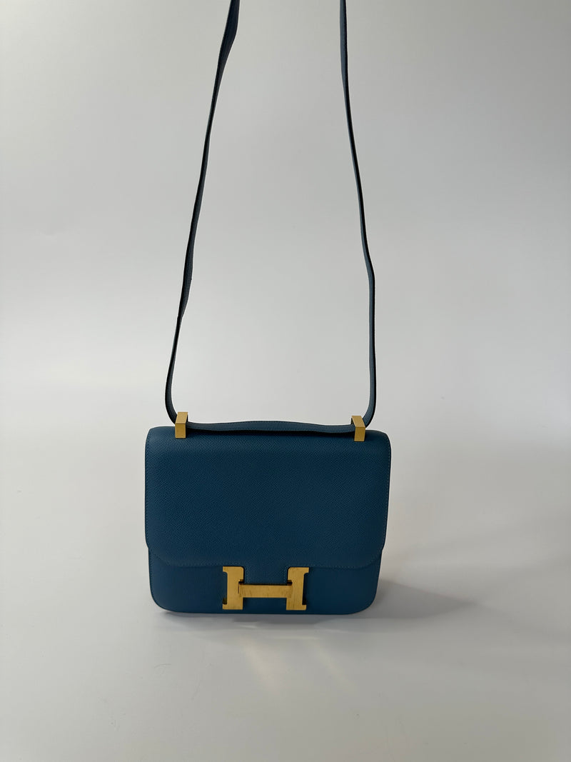 Hermès Constance 24 In Blue Epsom Leather
