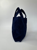 Chanel Navy Cotton Plaque  Beach Bag