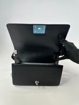 Chanel Medium Boy Bag In Black Chevron Lambskin