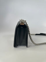 Chanel Medium Boy Bag In Black Chevron Lambskin