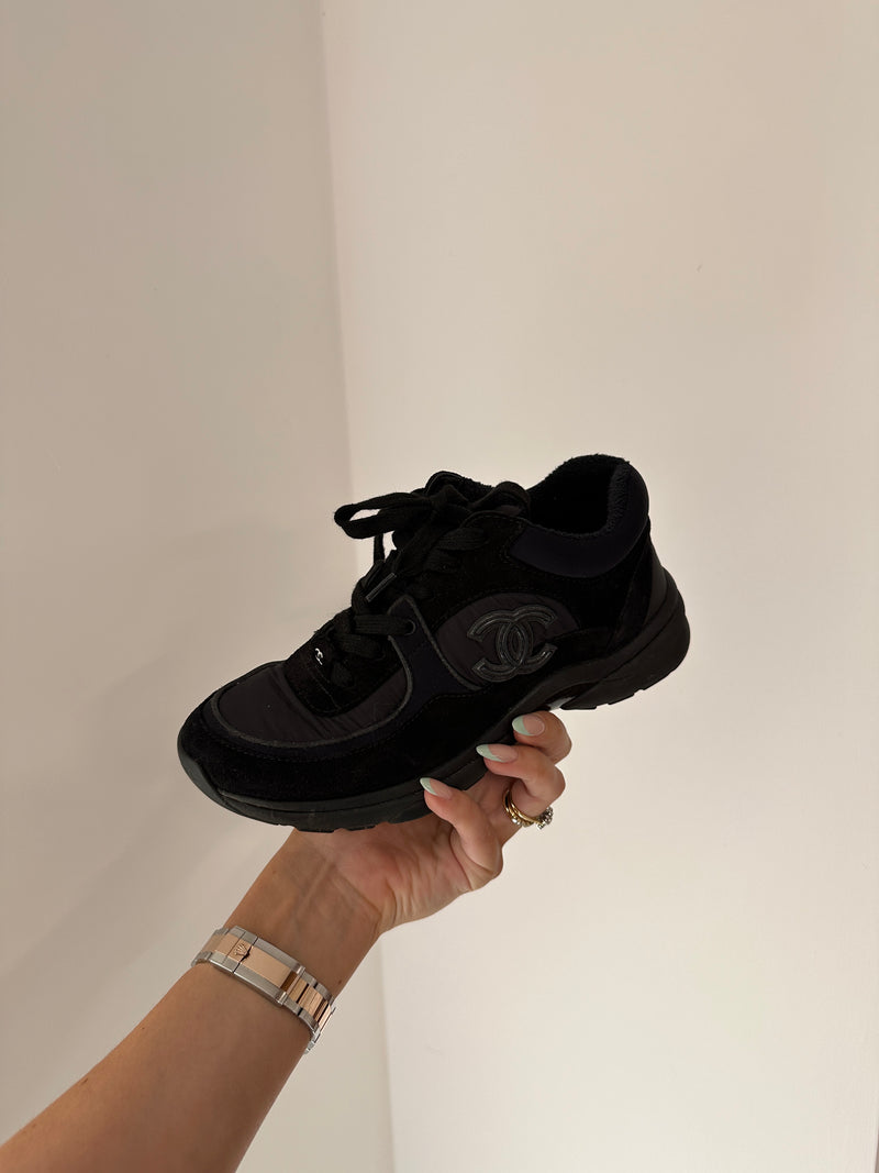 Chanel Black CC Logo Nylon Sneakers (Size 36.5/UK 3.5 )