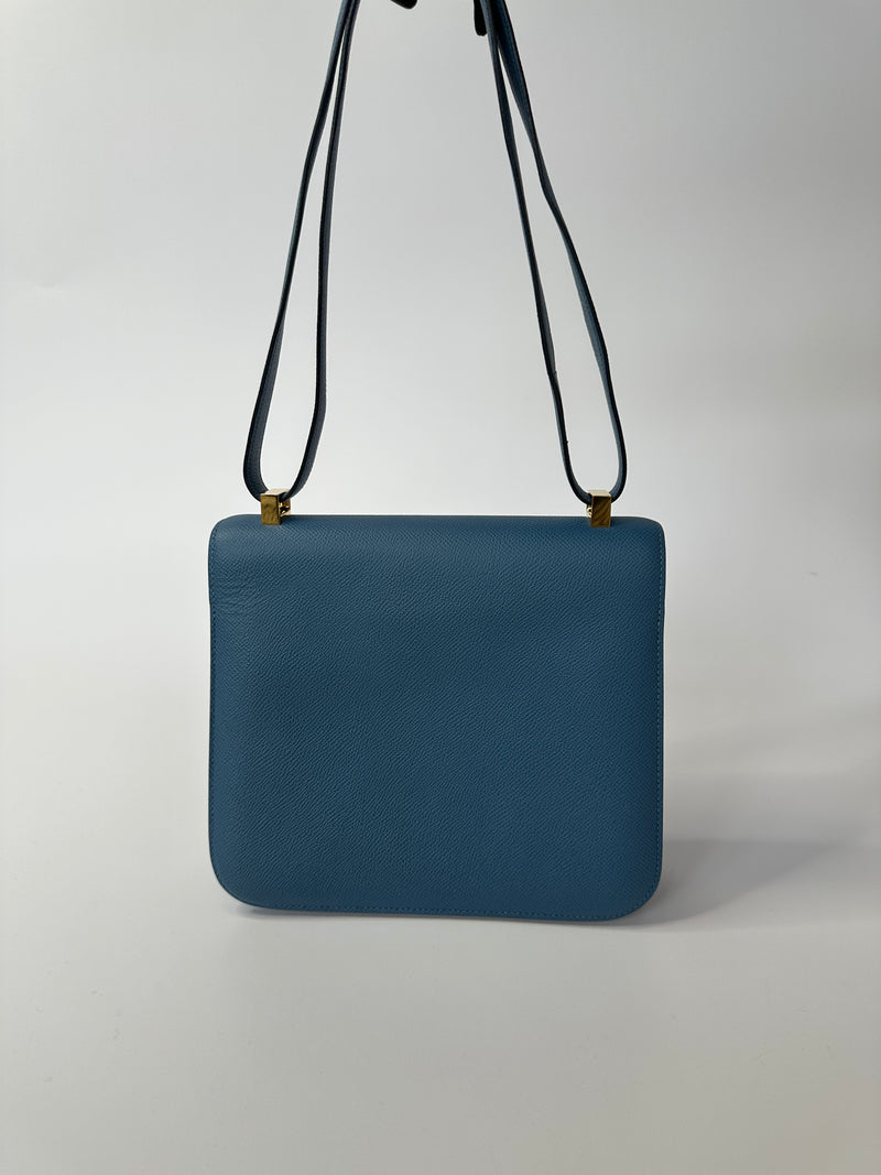 Hermès Constance 24 In Blue Epsom Leather