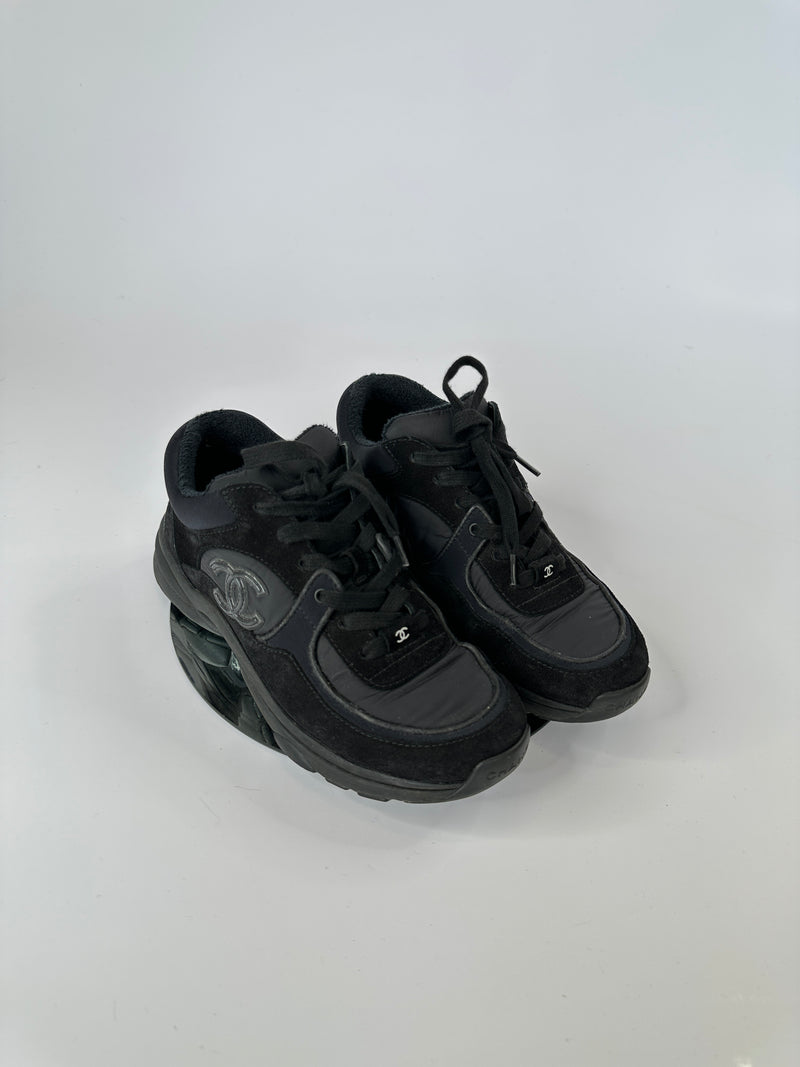 Chanel Black CC Logo Nylon Sneakers (Size 36.5/UK 3.5 )
