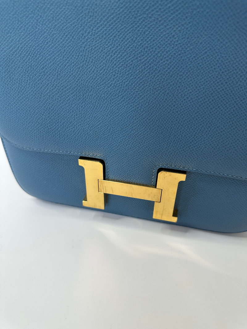 Hermès Constance 24 In Blue Epsom Leather