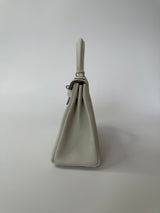 Hermès Kelly 28 II Retourne In Gris Pale With Palladium Hardware