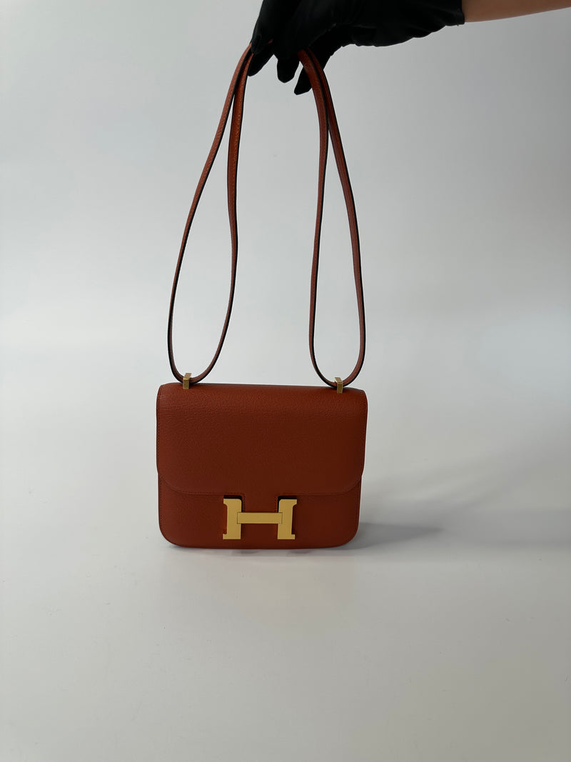 Hermès Constance 18 In Cuivre Chevre Leather