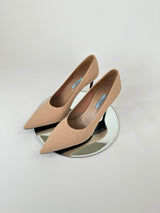 Prada Nude Nylon Heels (Size 39/ UK 6)