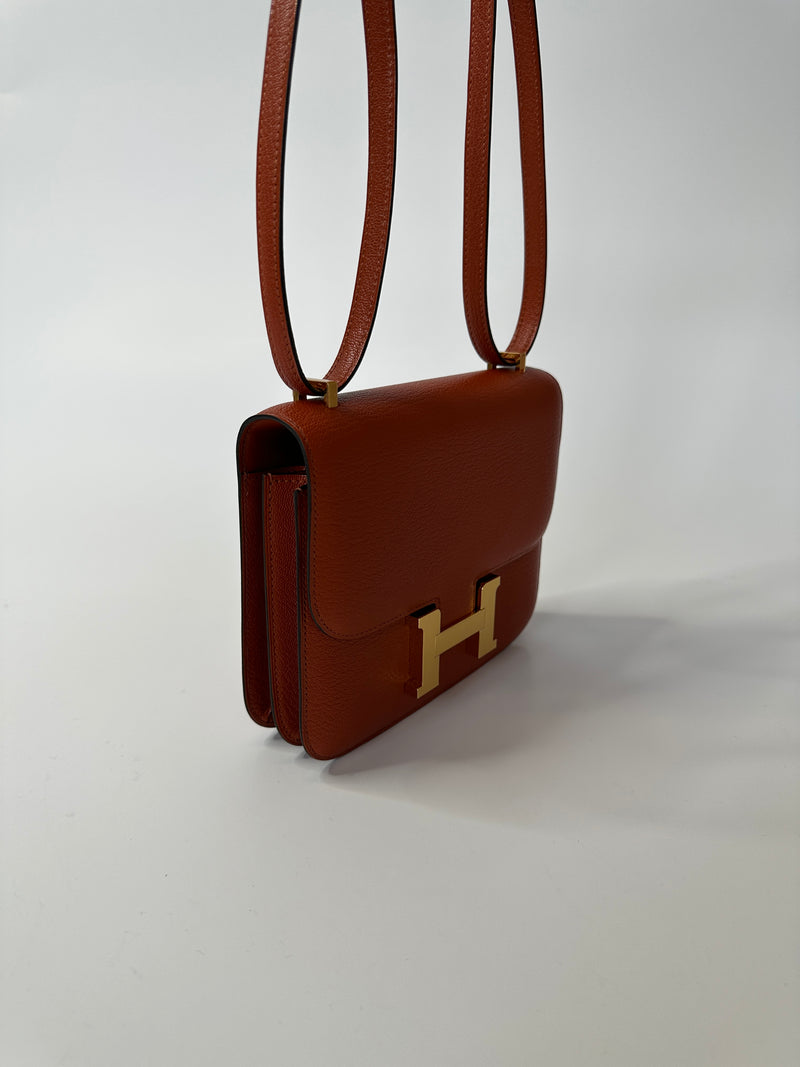 Hermès Constance 18 In Cuivre Chevre Leather