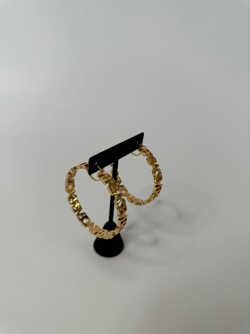 Versace Logo Hoop Earrings