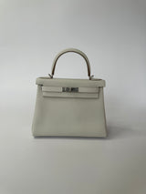 Hermès Kelly 28 II Retourne In Gris Pale With Palladium Hardware