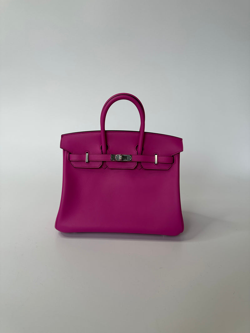 Hermès Birkin 25 In Magnolia Swift Leather & Palladium Hardware
