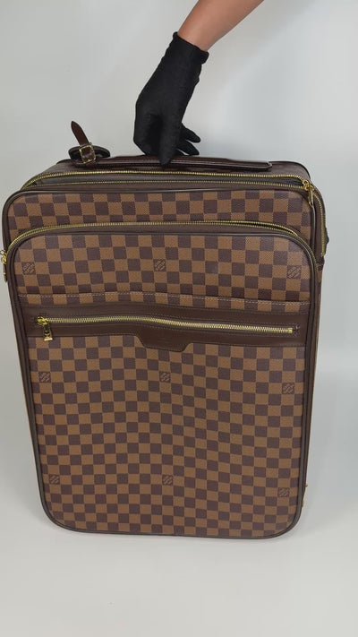 Louis Vuitton Pégase Suitcase In Damier Ebene With Gold Hardware. Authentic and preloved in excellent condition.