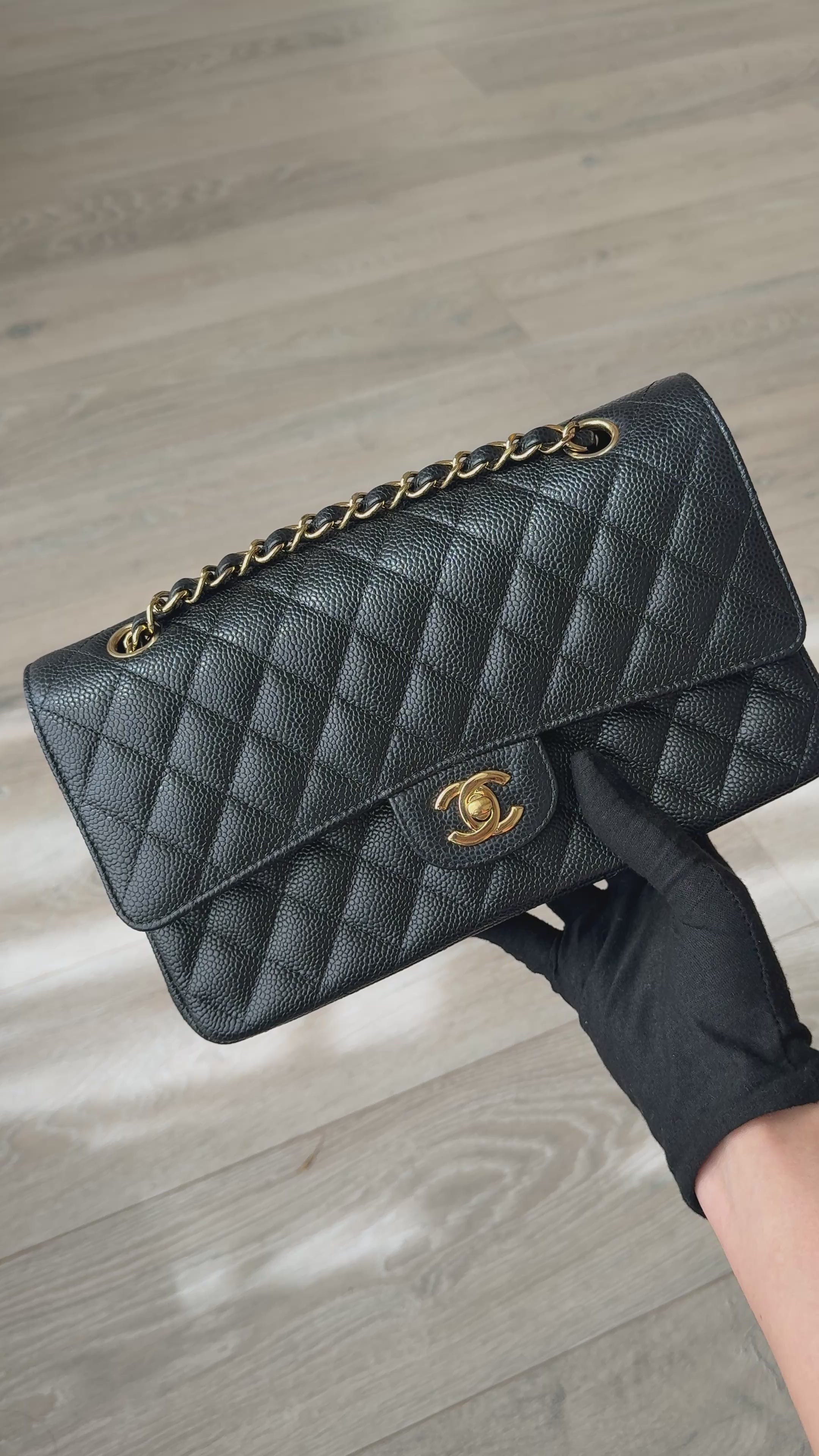 Chanel Medium Classic Double Flap In Black Caviar With Gold Hardware
Authentic Pre Loved Verified by Luxe Cheshire Trusted Designer resale