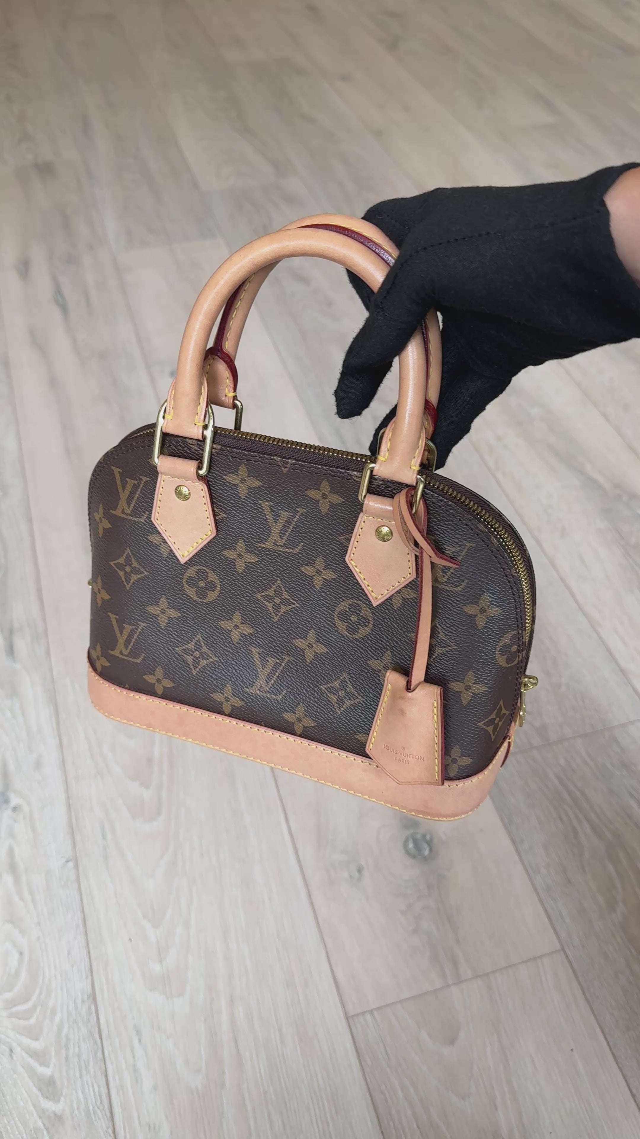 Louis Vuitton Alma BB In Brown Monogram Canvas With Gold Hardware. Authentic and preloved in very good condition