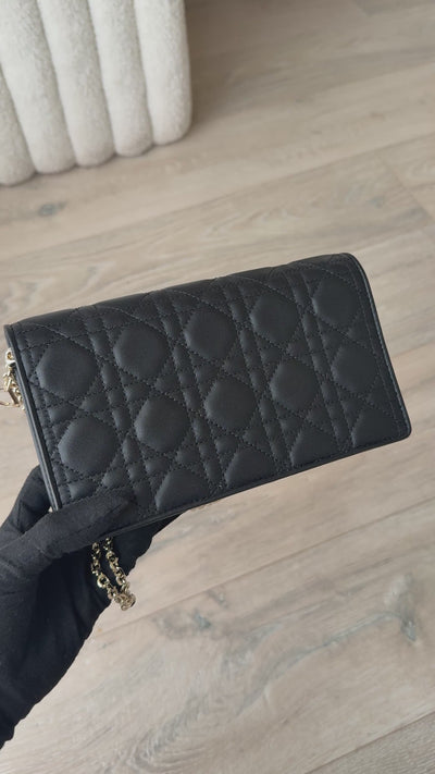 Christian Dior Lady Dior Pouch Black Lambskin Gold Hardware
Pre Loved & Authentic 
New/unused
Insured next day delivery