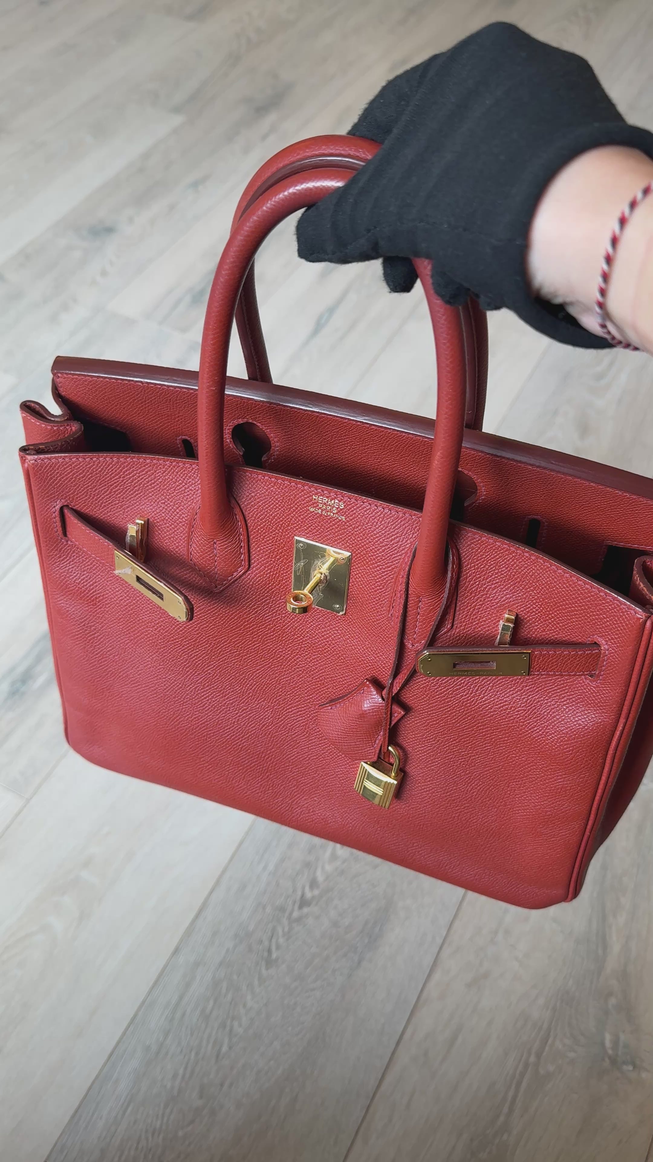 Hermès Birkin 30 In Rouge Venetian Epsom Leather With Gold Hardware. 100% authentic and preloved in excellent condition