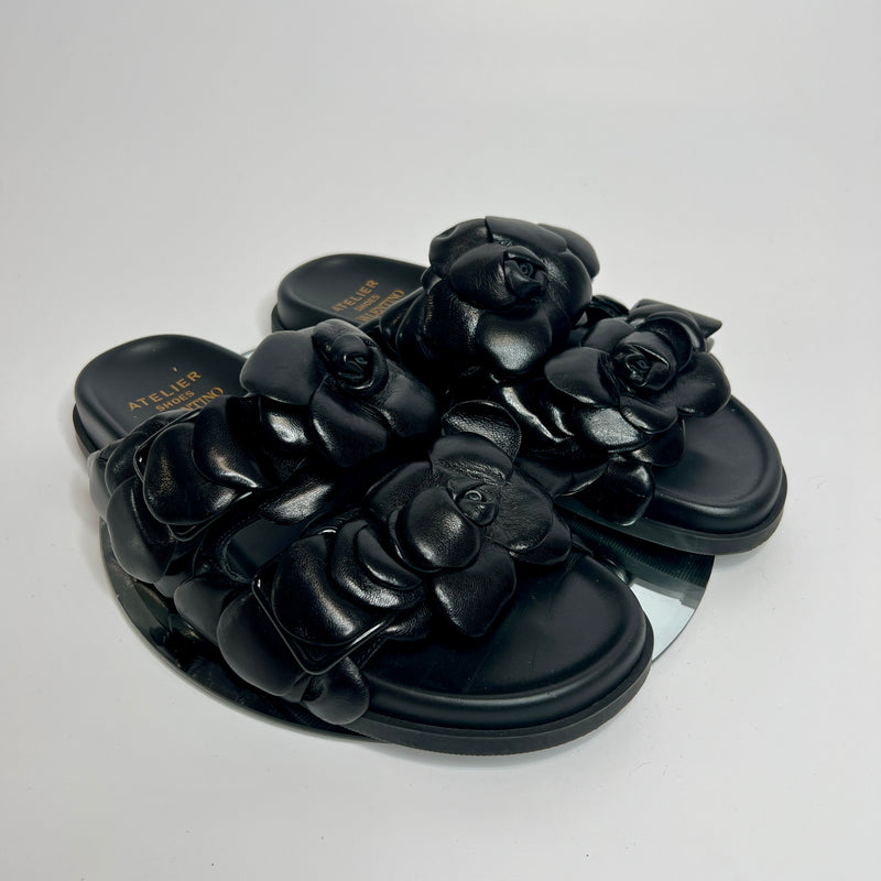 Valentino Atelier Rose Detail Slides (Size 38/ UK 5)