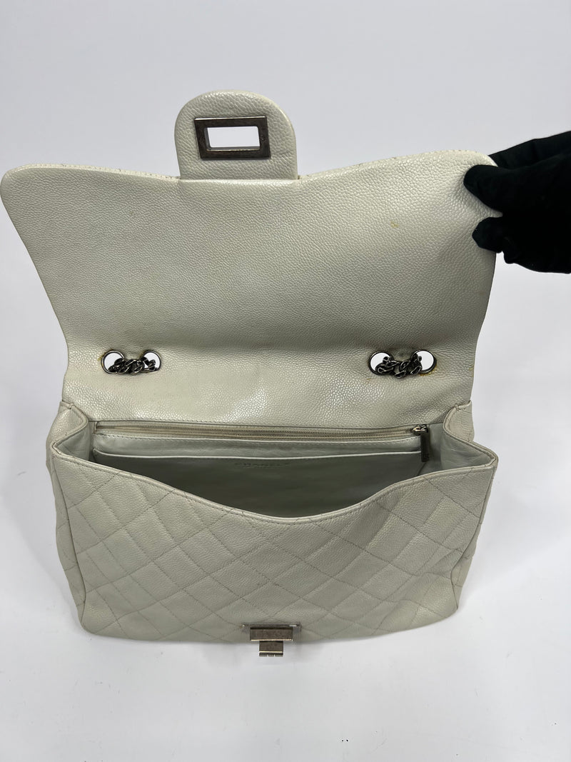 Chanel Reissue Single Flap In Ecru Caviar Leather WSH