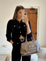 Prada Taupe Leather Shoulder Bag