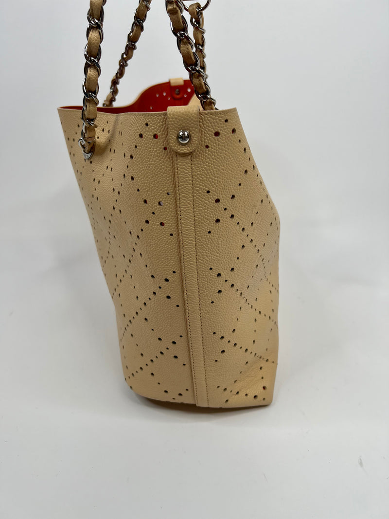 Chanel Nude Perforated Shopper Bag