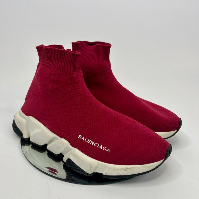 Balenciaga Burgundy Speed Trainers (Size 39/UK 6)