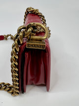 Chanel Mini Boy Bag In Red Leather
