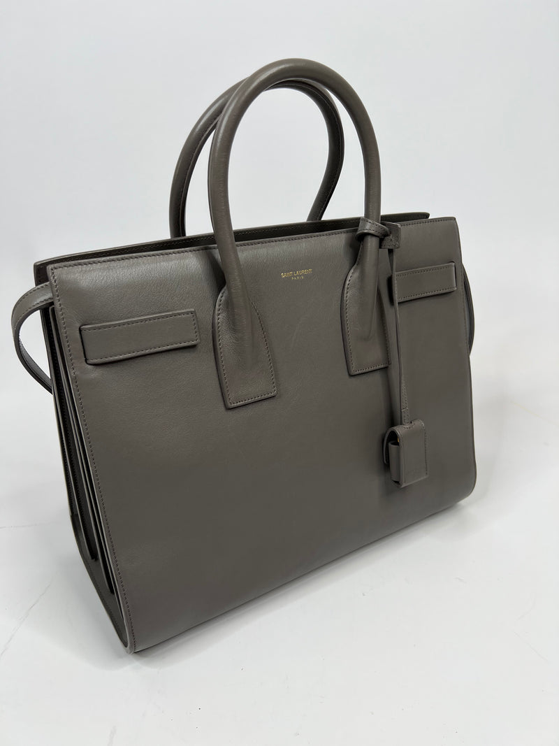 Saint Laurent Sac De Jour Small In Grey Leather
