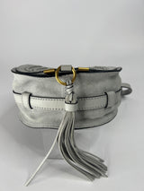 Chloe Small Marcie Saddle Bag In Dove Grey