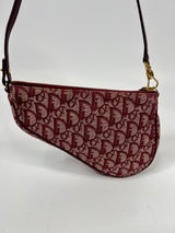 Dior Vintage Saddle Pochette in Red Oblique Canvas