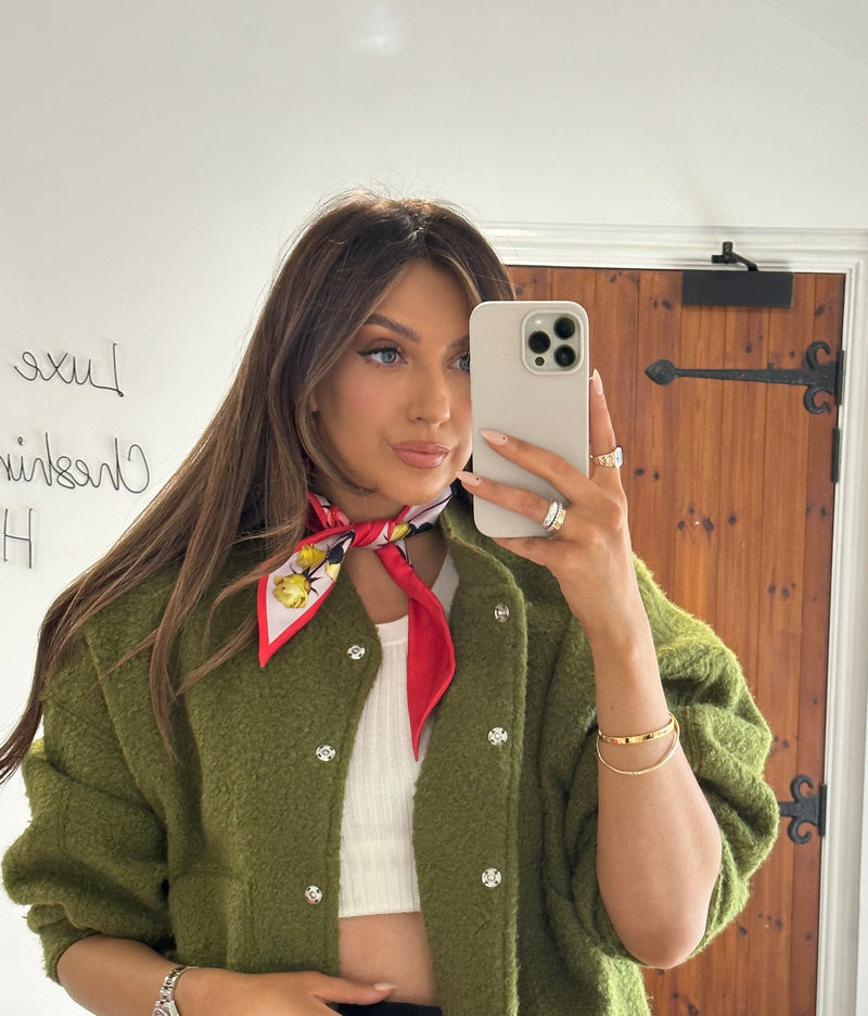 Prada Floral Printed Twill Scarf