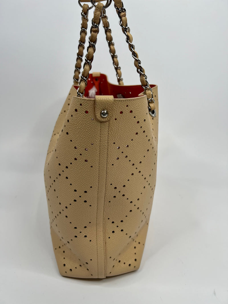 Chanel Nude Perforated Shopper Bag