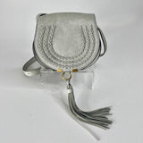 Chloe Small Marcie Saddle Bag In Dove Grey