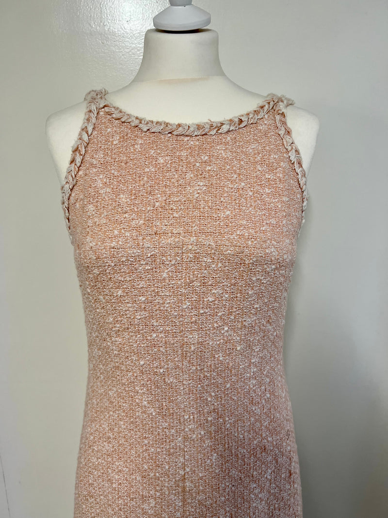 Chanel Pink Tweed & Tulle Dress  (Size 40/UK 10)