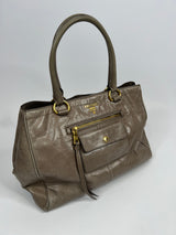 Prada Taupe Leather Shoulder Bag