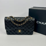 Chanel Black Caviar Leather Jumbo Classic Double Flap
