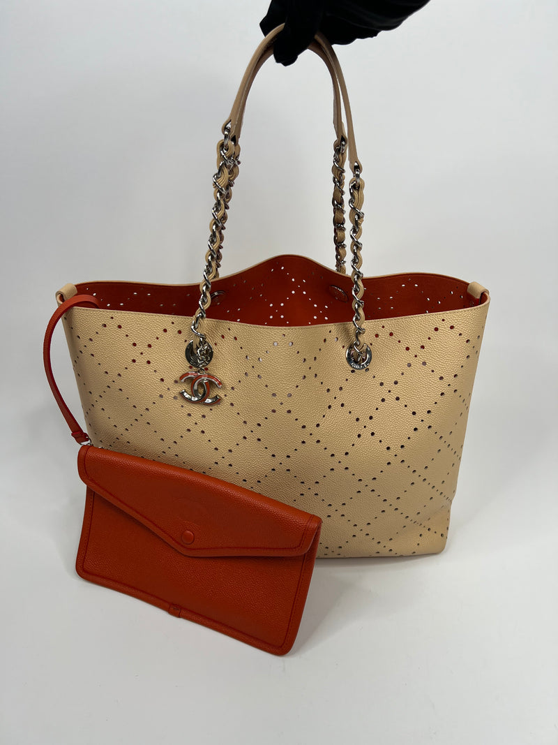 Chanel Nude Perforated Shopper Bag