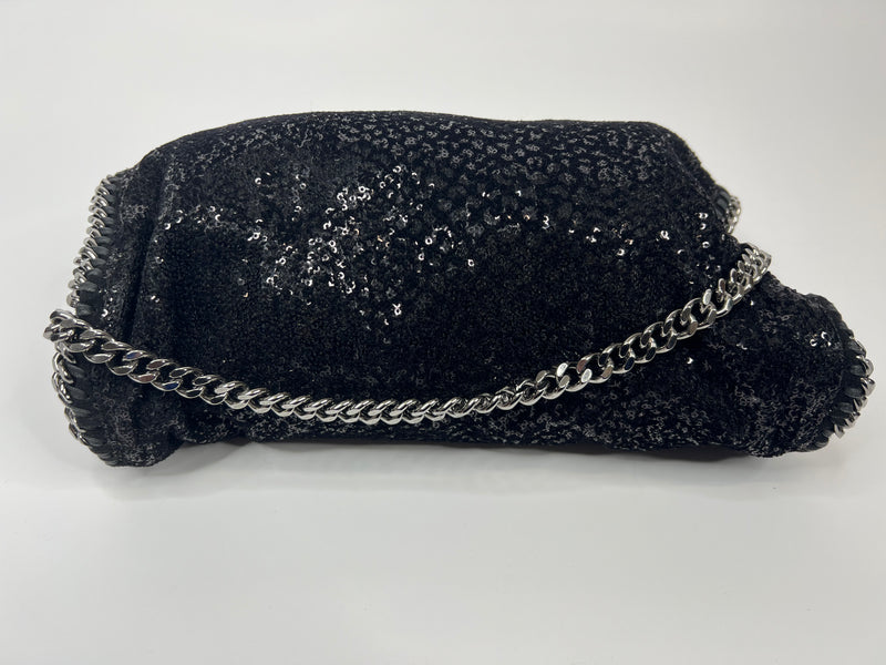 Stella McCartney Black Sequin Falabella Tote