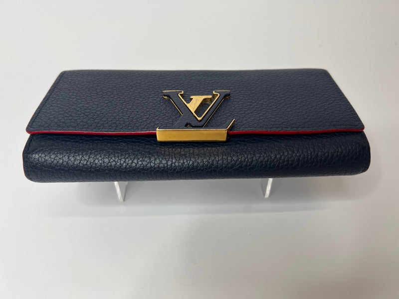 Louis Vuitton Navy Capucines Wallet