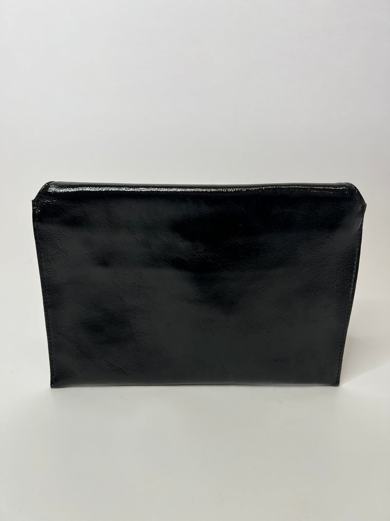 Jimmy Choo Patent Clutch Bag With Chain
