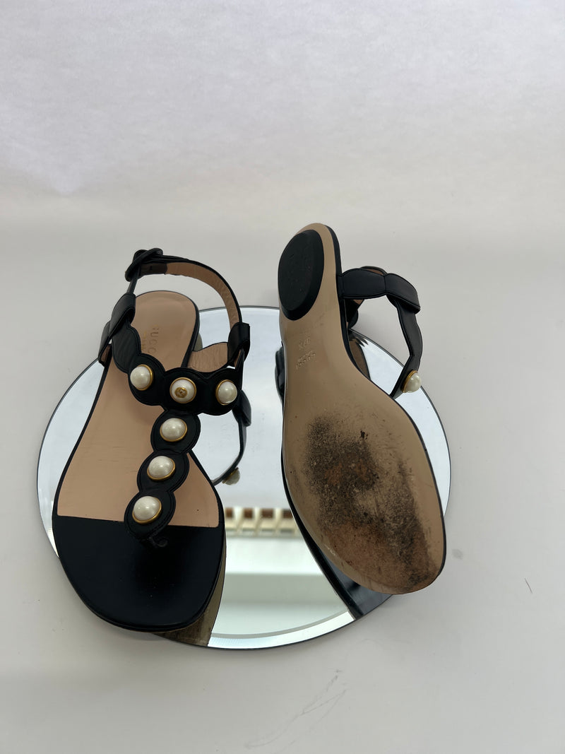 Gucci Willow Pearl Thong Sandals (Size 37.5/ UK 4.5)