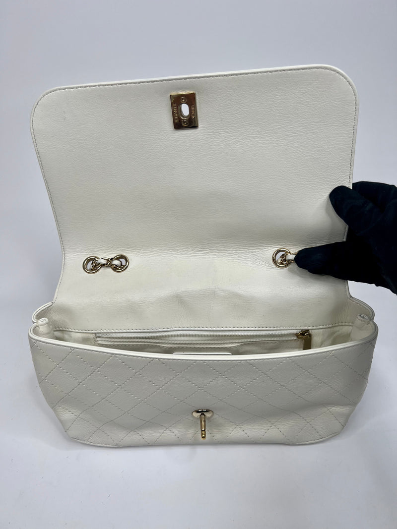 Chanel White Calfskin Casual Trip  Flap Bag