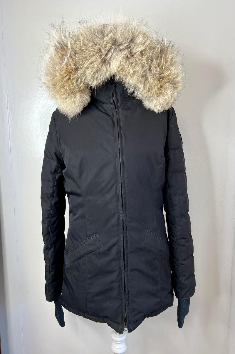 Canada Goose Black Coat With Fur Hood (Size M/UK10)