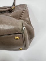 Prada Taupe Leather Shoulder Bag