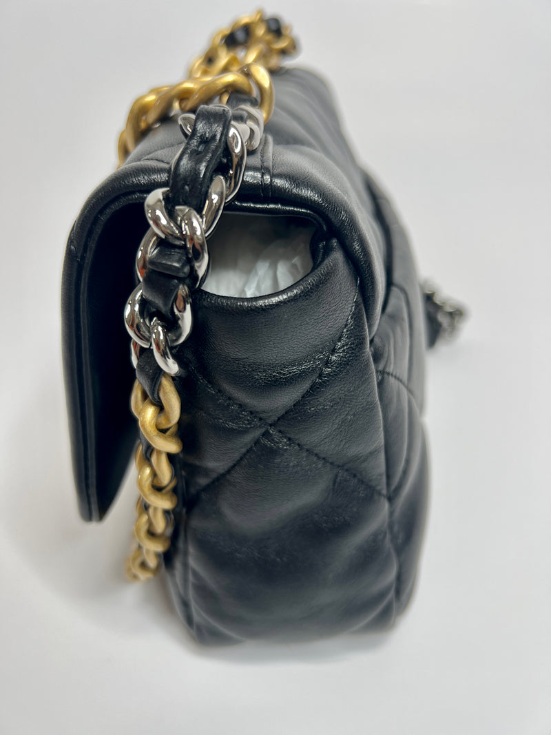 Chanel 19 Small In Black Lambskin Leather
