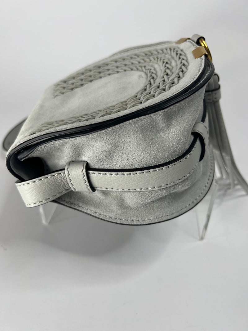 Chloe Small Marcie Saddle Bag In Dove Grey