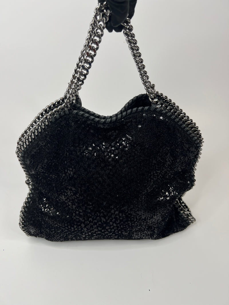 Stella McCartney Black Sequin Falabella Tote
