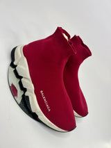 Balenciaga Burgundy Speed Trainers (Size 39/UK 6)