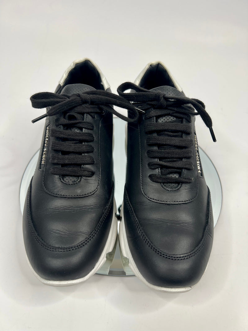 Phillip Plein Black Leather Low Top Trainers (Size 38 /UK 5)