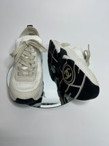 Chanel Beige Knit Sneakers ( 38 /UK 5 )