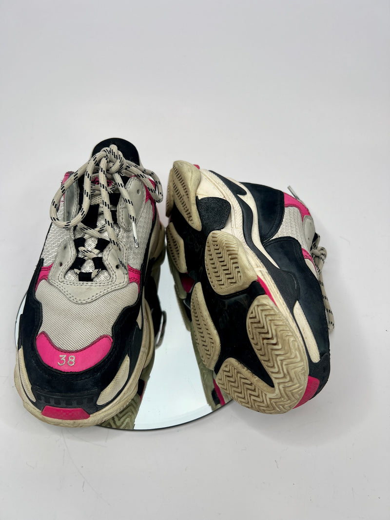 Balenciaga Triple S Pink/Black Trainers (Size 38/UK5)